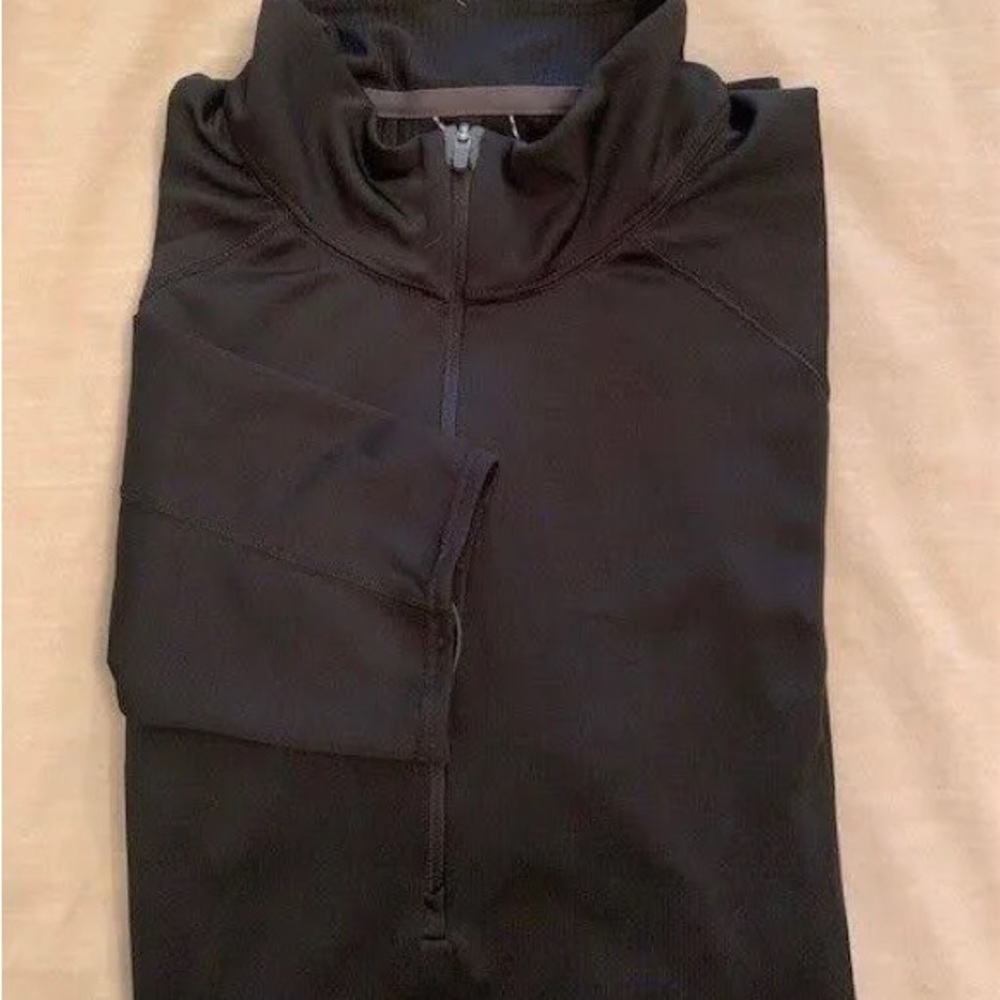 Men's Patagonia Midweight Capilene Baselayer 1/4 Zipped Top- Black  size S